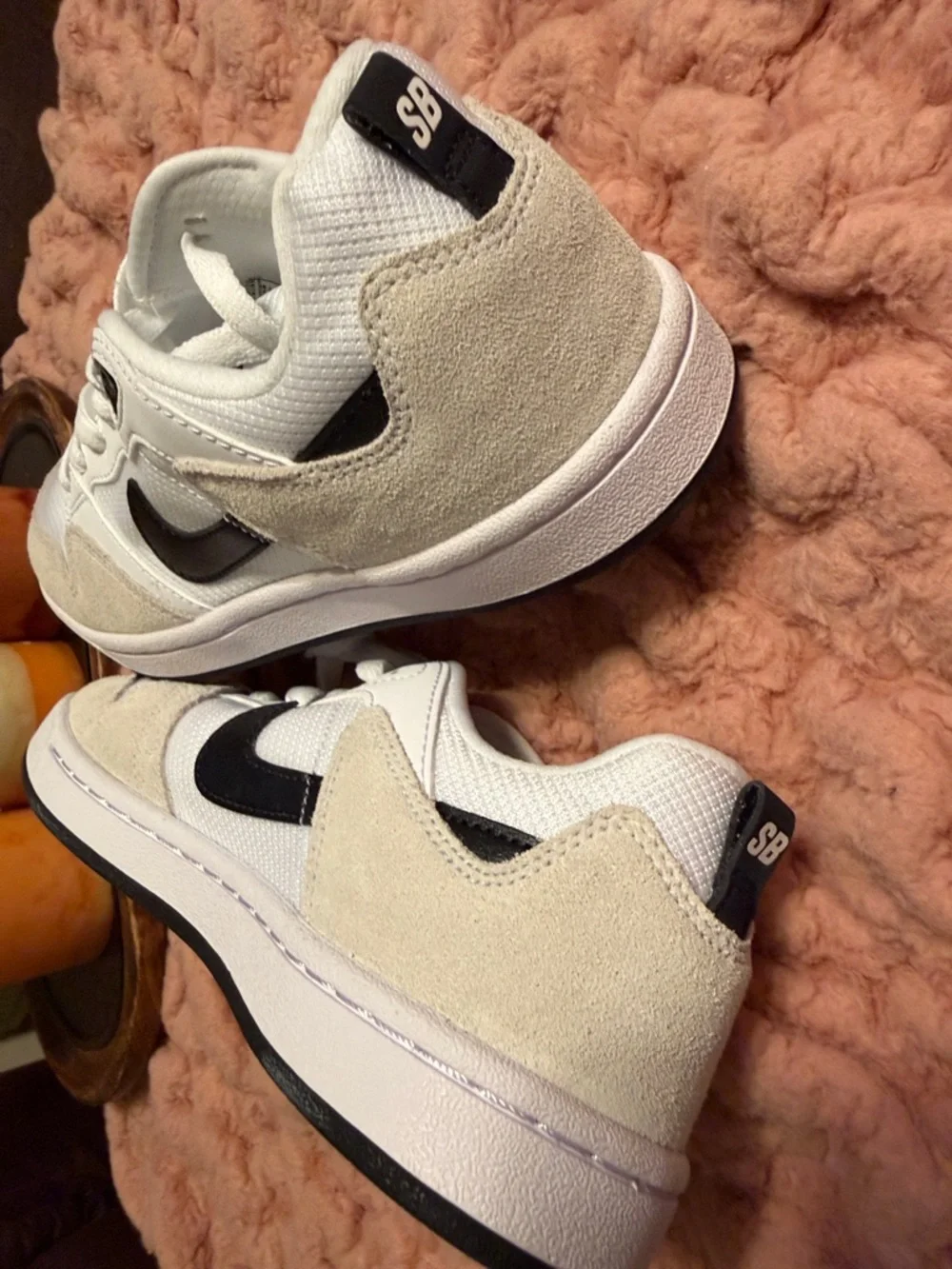 Nike White and Black Low-Top Sneakers/New without tag